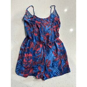 VTG Hawaiian Tropic Romper L Striped Beach Multicolor Sleeveless V-Neck Size XL